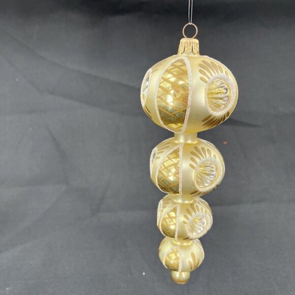 Four Graduated Reflector Ball Spin Ornament Glittered RARE  1A - Picture 10 of 13